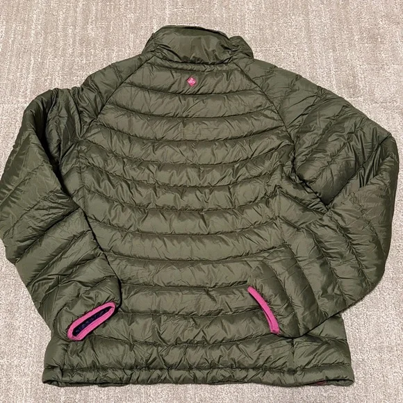 PrAna Olive Down Puffer Jacket sz M - Picture 4 of 6